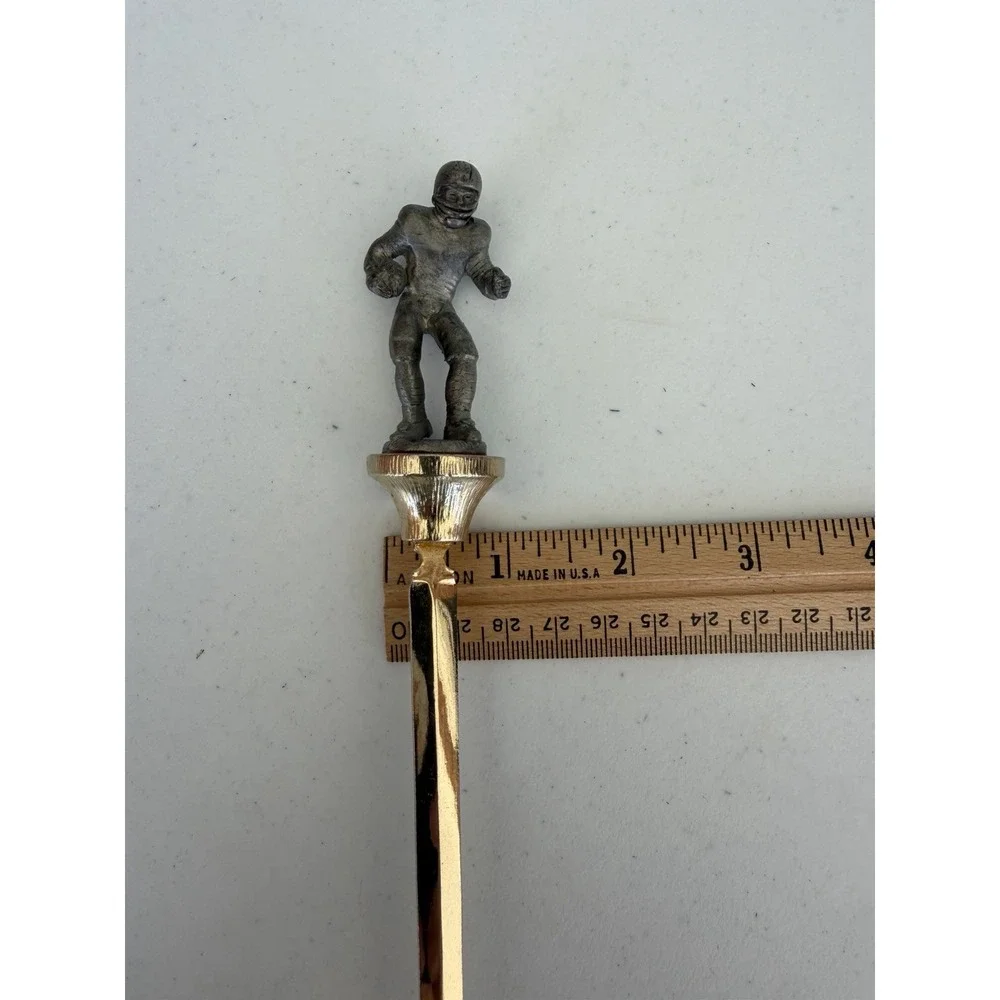 Vintage Metal Letter Opener w/ Pewter? Football Player 8 Inch Figurine